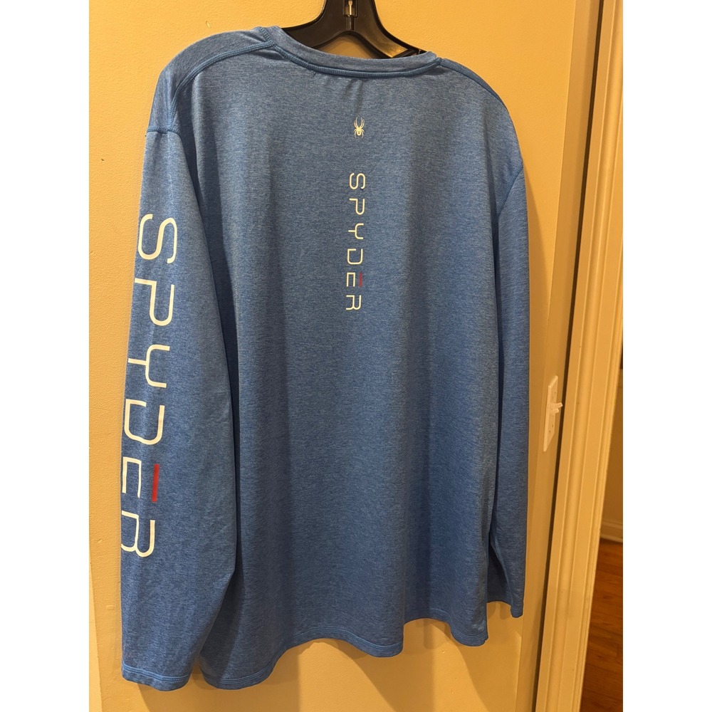 Spyder Swim Mens XL Blue Heather Long Sleeve Rash Guard Performance Shirt 155699